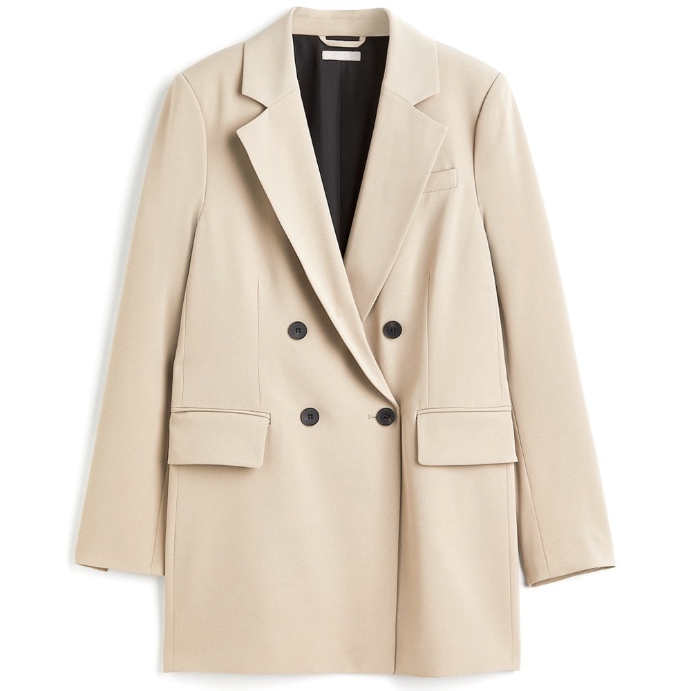 H&M Tan Blazer with Wide Notched Lapels - Picture 2 of 9